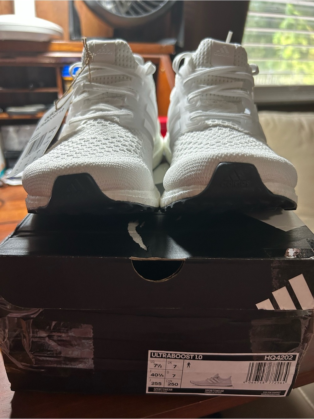 adidas White Men's Ultraboost Knit Sneakers